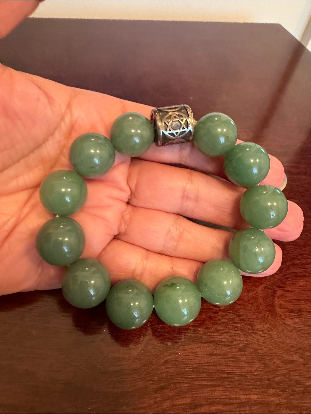 Rozaliya Jewelry Sterling Silver Bead Green Aventurine Handmade
Bracelet 16mm